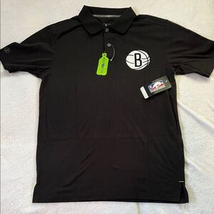 Brooklyn Nets Black Polo Shirt with Logo (Men’s S)
